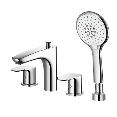 4 Hole Bathtub Shower Mixer Taps  Brass Deck Mounted F8F9028C