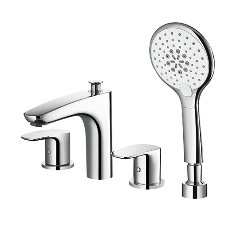 4 Hole Bathtub Shower Mixer Taps  Brass Deck Mounted F8F9028C